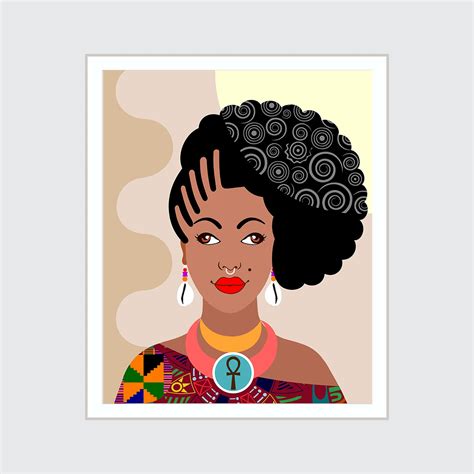 Canvas Gallery Wraps African American Black Queen Art Portrait Black