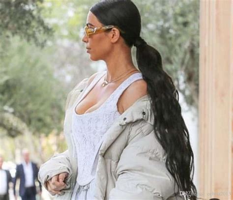 Best Girl Ponytail Hairstyle Kim Kardashian Clip In Wet Wavy Wraps Long