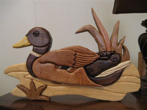 Intarsia Mallard Duck Handmade Michigan