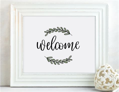 Welcome Printable Sign Entry Sign Hand Lettered Welcome Etsy