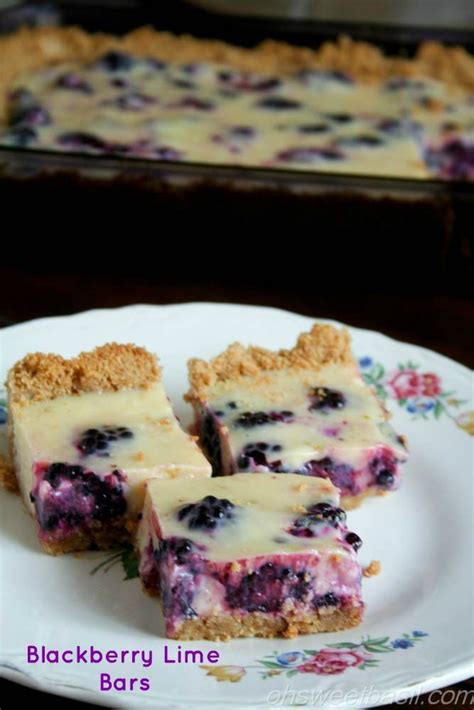 Blackberry Lime Bars Oh Sweet Basil Recipe Desserts Delicious