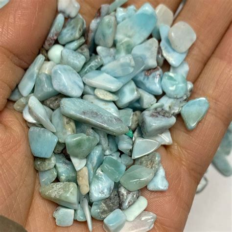 100g Natural Tumbled Larimar Quartz Crystal Gemstones Reiki Etsy