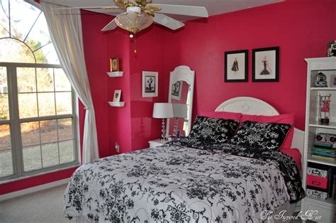 Hot Pink Walls Add A Stark Contrast For The Black And White Bedding And