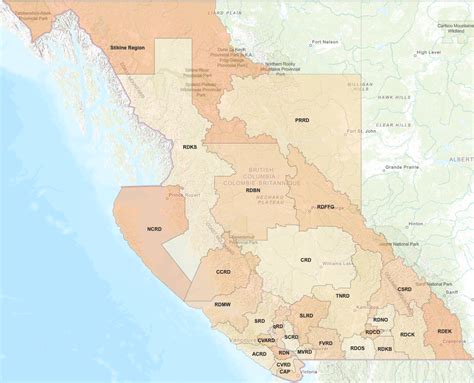 Regional Districts In Bc Province Of British Columbia
