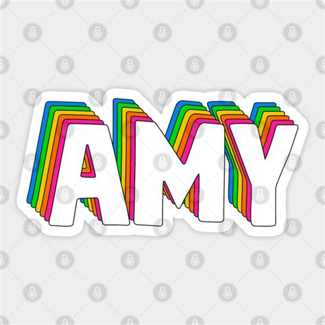 Hello My Name Is Amy Rainbow Name Tag Amy Sticker Teepublic