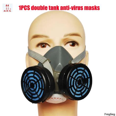 Double Box Respirator Gas Mask Rubber Self Priming Gas Mask Full