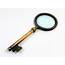 Antique Rare Solid Brass Key Shaped Magnifying Glass 1900’s Or Earlier 