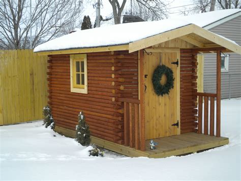 A Shed Built By My Pop Using Landscape Timbers To Look Like A Log Cabin