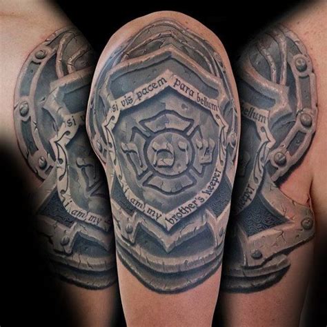 80 stone tattoo designs for men carved rock ink ideas stone tattoo shield tattoo armor
