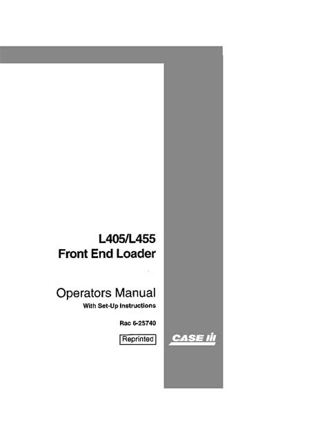 Case L405 L455 Front End Loaders Operators Manual Pdf Download
