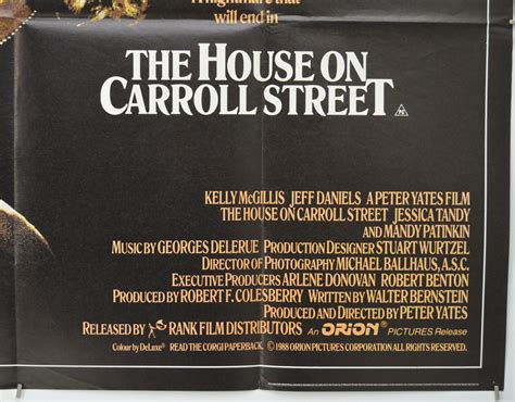 House On Carroll Street The Original Movie Poster