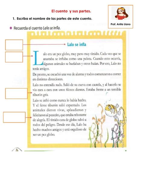 Ejercicio De El Cuento Y Sus Partes In Workbook Teachers School Subjects