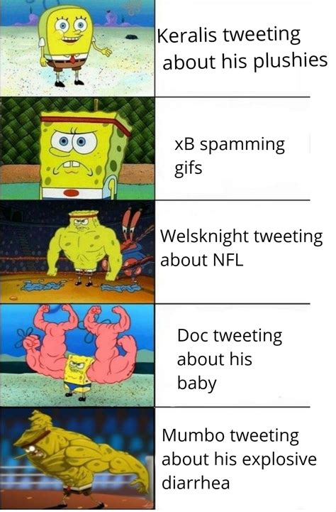 Increasingly Buff Spongebob Hermits On Twitter Rhermitcraftmemes