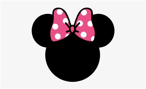 Minnie Pink Polka Dot Bow Minnie Mouse Silhouette Vector Transparent