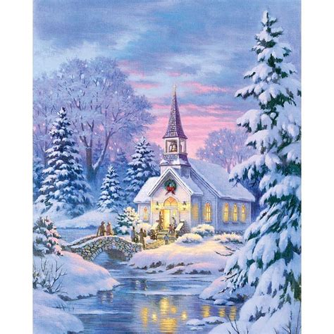 Village Chapel 1000pc Puzzle Christmas Scenes Winter Scenery
