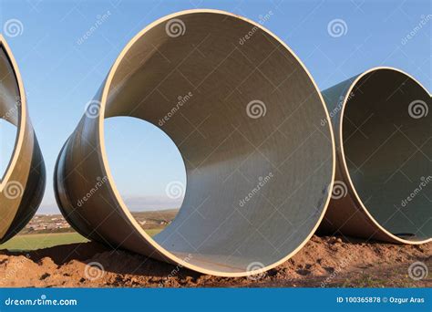 Large Concrete Pipes Stock Photo Image Of Drainage 100365878
