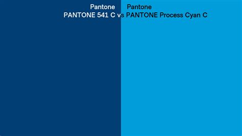 Pantone 541 C Vs Pantone Process Cyan C Side By Side Comparison