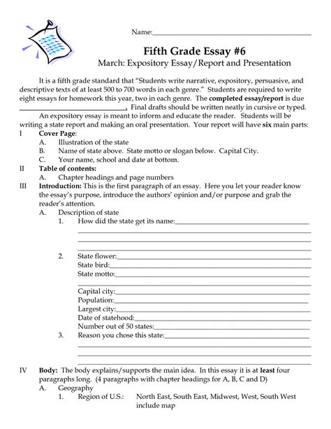 19 5th Grade Essay Writing Worksheets