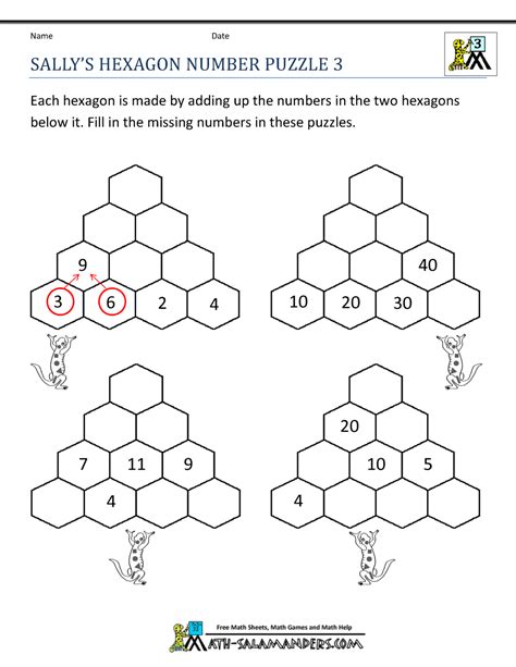 This online exercise reinforces multiplication facts and will also help students become accustomed to playing speed math. Math Puzzle Worksheets 3rd Grade