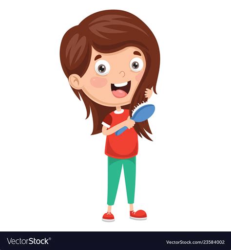 12:58 learningasidraw 188 026 просмотров. Of kid brushing hair Royalty Free Vector Image