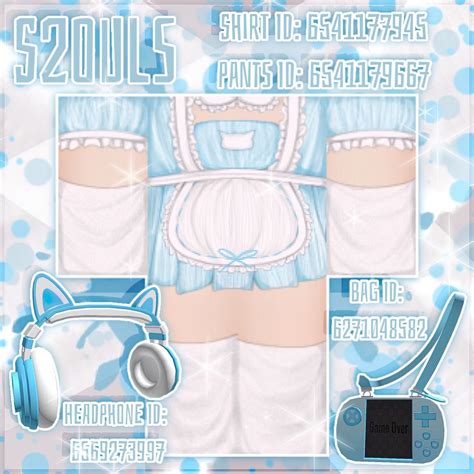 Four Baby Blue Kawaii Roblox Outfits With Matching Hats In 2021