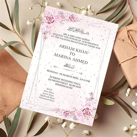 Walima Invitation Muslim Wedding Invitation Valima Invitation Digital