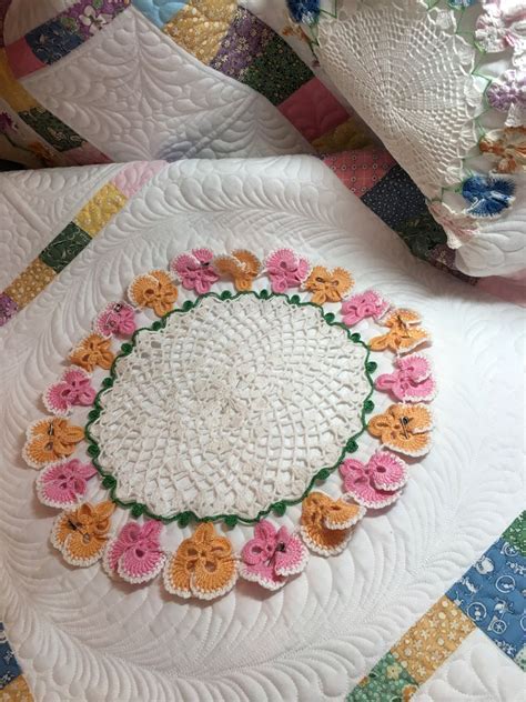 The Making Of The Pansy Doily Quilt Rhonda Dort Machine Quilting