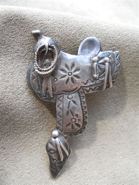 Amazing Detail On This Vintage Sterling Silver Saddle Pin Vintage Indian Jewelry Native