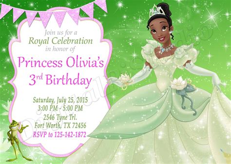 Tiana Invitation Princess Tiana Invitation Tiana Birthday Etsy