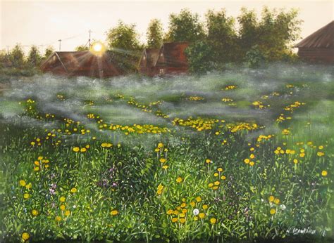 Meadow Landscape Wall Art Oil Painting On Canvas Original Etsy