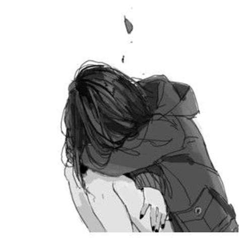 Anime Sad Girl Crying Alone Drawing