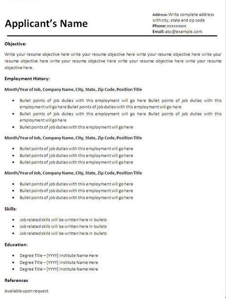 But if you're proficient in microsoft office, putting so save your reputation and don't list microsoft office skills which you only have a basic grasp of. Basic Resume Templates Free Download | Job resume samples, Free printable resume