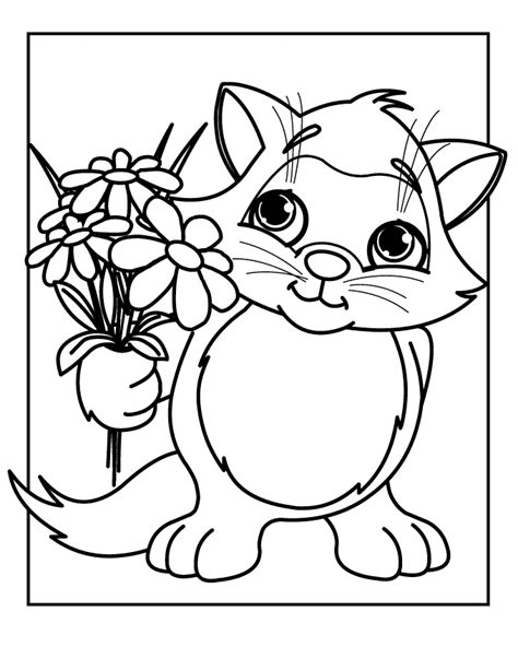 Check spelling or type a new query. Little Cat Bring Flowers Spring Coloring Pages For Kids # ...
