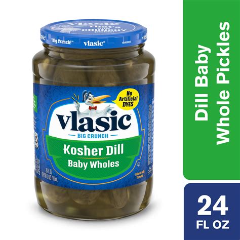 Learn the good & bad for 250,000+ products. Vlasic Kosher Dill Pickles, Dill Baby Whole Pickles, 24 Oz ...