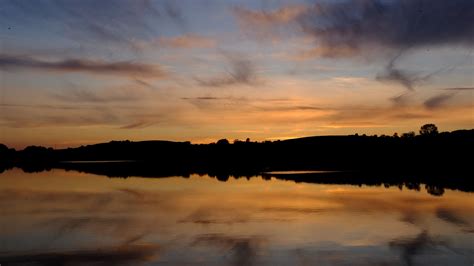 Download Wallpaper 1920x1080 Sunset Lake Sky Reflection Full Hd