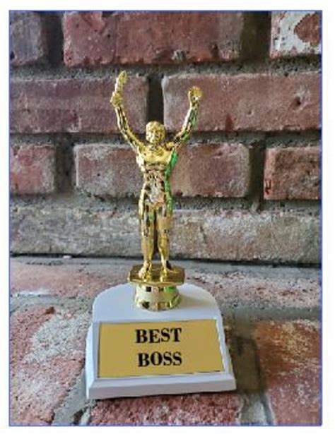 Best Boss Trophy Best Boss Award Personalized Award Victory Etsy