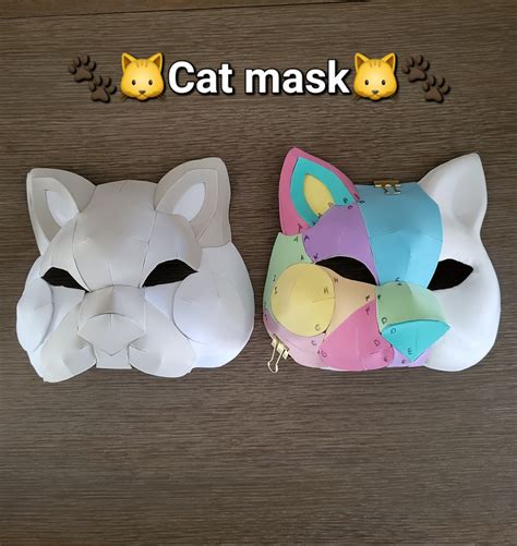 Eva Foam Cat Mask Therian Mask Pdf Pattern Guide Step By Etsy