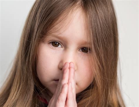 Free Photo Close Up View Of Beautiful Little Girl Praying