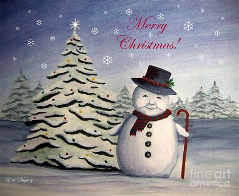 Snowmans Christmas Painting By Lora Duguay
