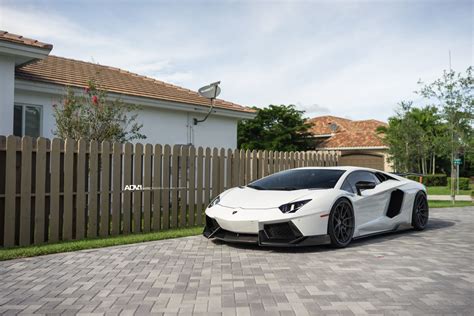 10 White Lamborghini Aventador 1016 Industries Renato Adv1 Wheels Front