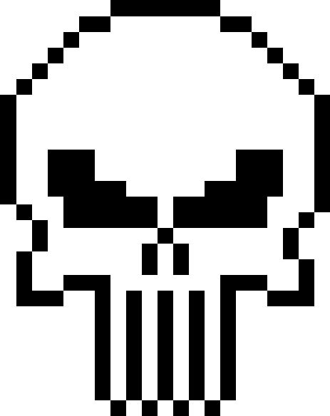 Punisher Skull Pixel Art Original Size Png Image Pngjoy