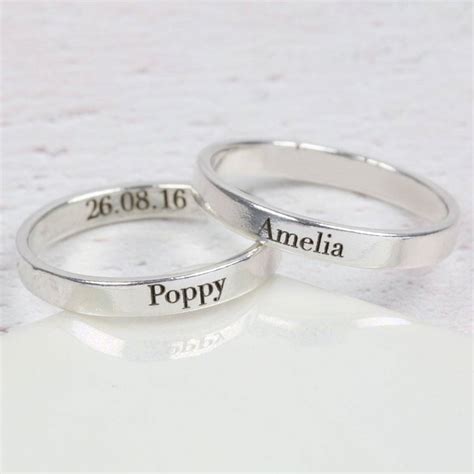 Personalised Engraved Sterling Silver Name Ring By Lisa Angel