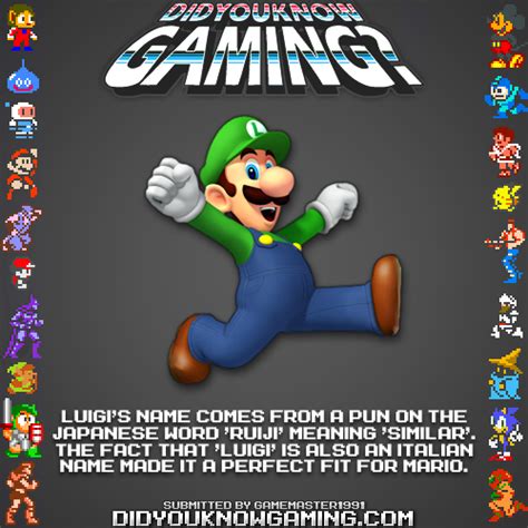 why luigi is named luigi that is great video game facts video game
