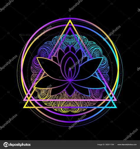 Lotus Sacred Geometry Ayurveda Symbol Harmony Balance Universe Tattoo