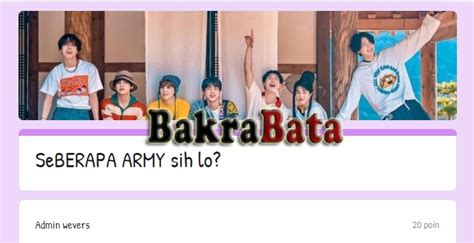 Army merupakan sebutan lain dari boyband yang bernama bts yang berasal dari negara demikian ujian army google form. Link Ujian Army - On Twitter Link Ujian Army Part 2 Https ...