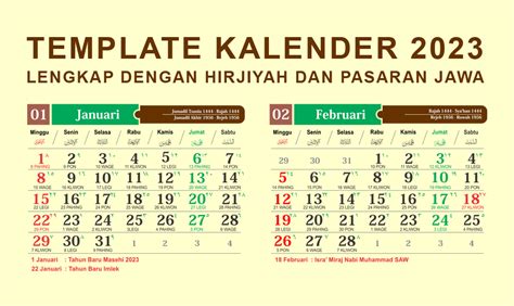 Jual Template Kalender 2024 Lengkap Masehi Hijriyah Dan Pasaran Jawa
