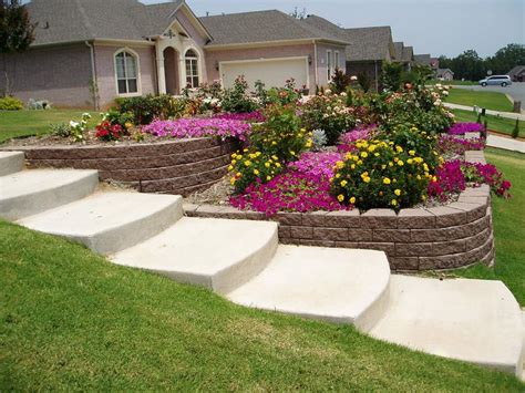 A piece of ground or a surface that slop.: Terraced Landscape Patio Sloping Landscaping Ideas For ...