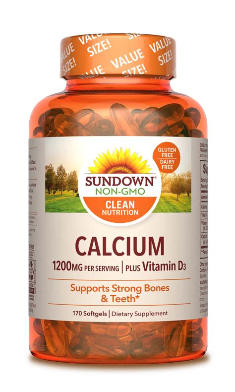 It can be hard to get enough vitamin d from food sources alone. Sundown Naturals--Calcium plus Vitamin D3--Gluten Free ...