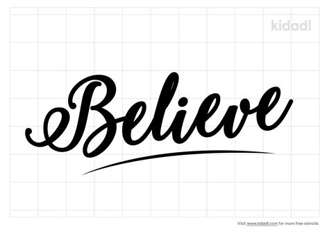 Free Believe Stencil Stencil Printables Kidadl