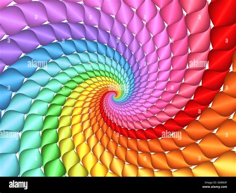 Beautiful Rainbow Psychedelic Spiral Fractal Hi Res Stock Photography